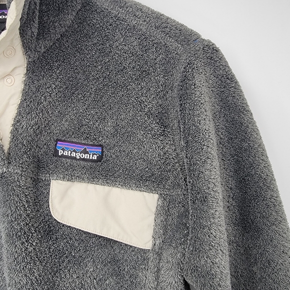 Patagonia Snap T Pullover Womens Small Gray Deep Pile Polartec Fleece Sweatshirt - Picture 5 of 16